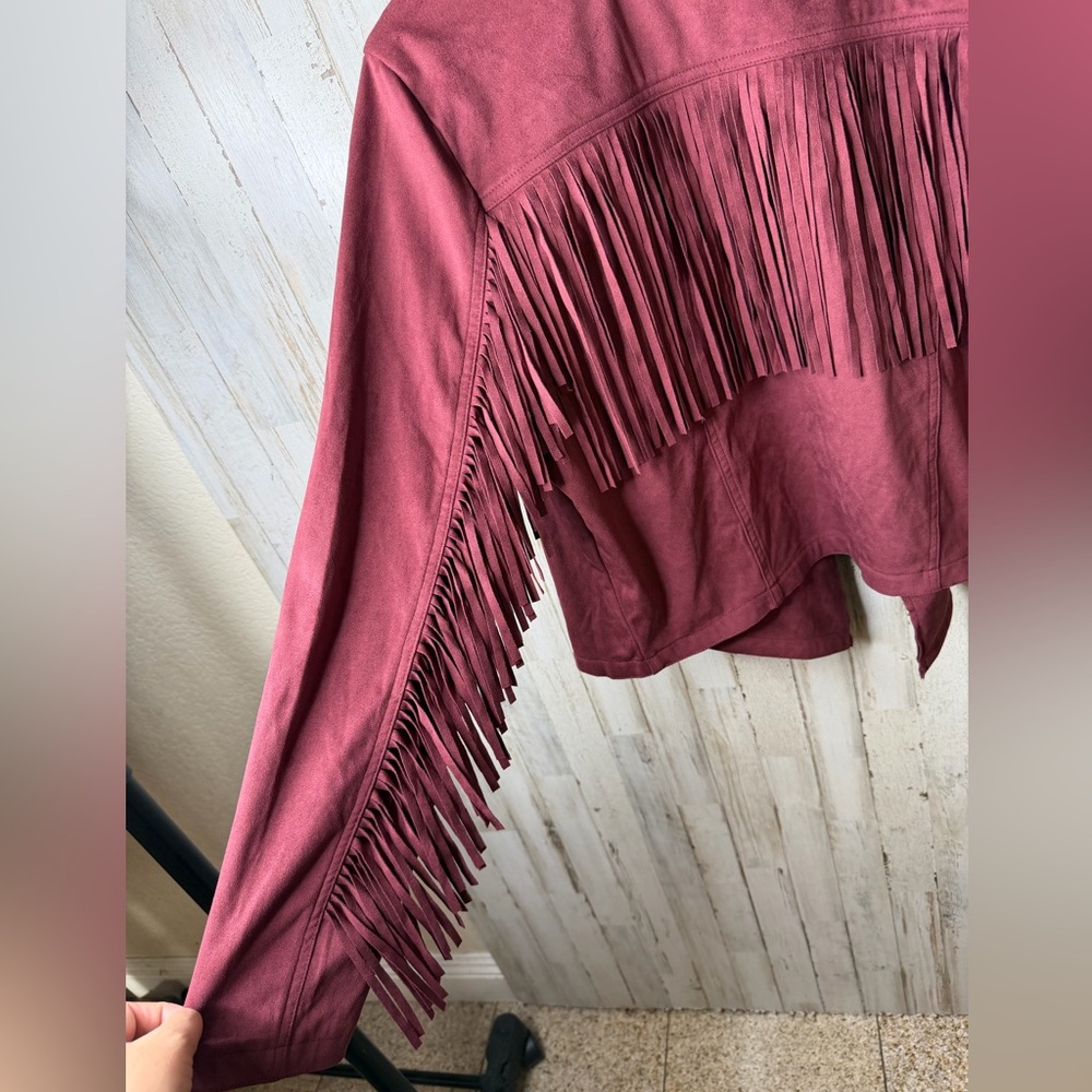 Shyanne Deep Burgundy Women's Blazer - Picture 6 of 6
